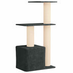 Katzennbaum mit Sisal-Kratzsäulen Dunkelgrau 133 cm