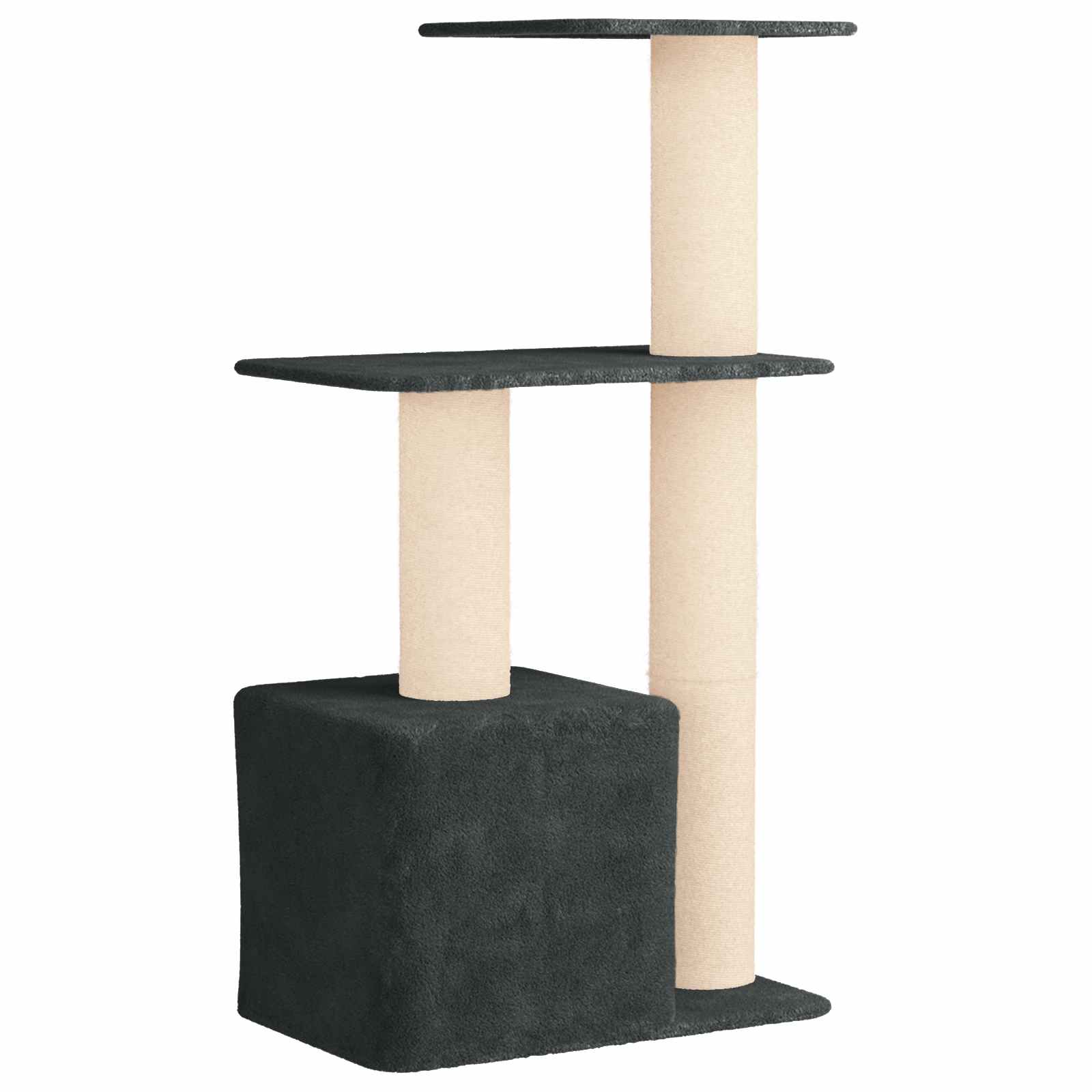 Katzennbaum mit Sisal-Kratzsäulen Dunkelgrau 133 cm