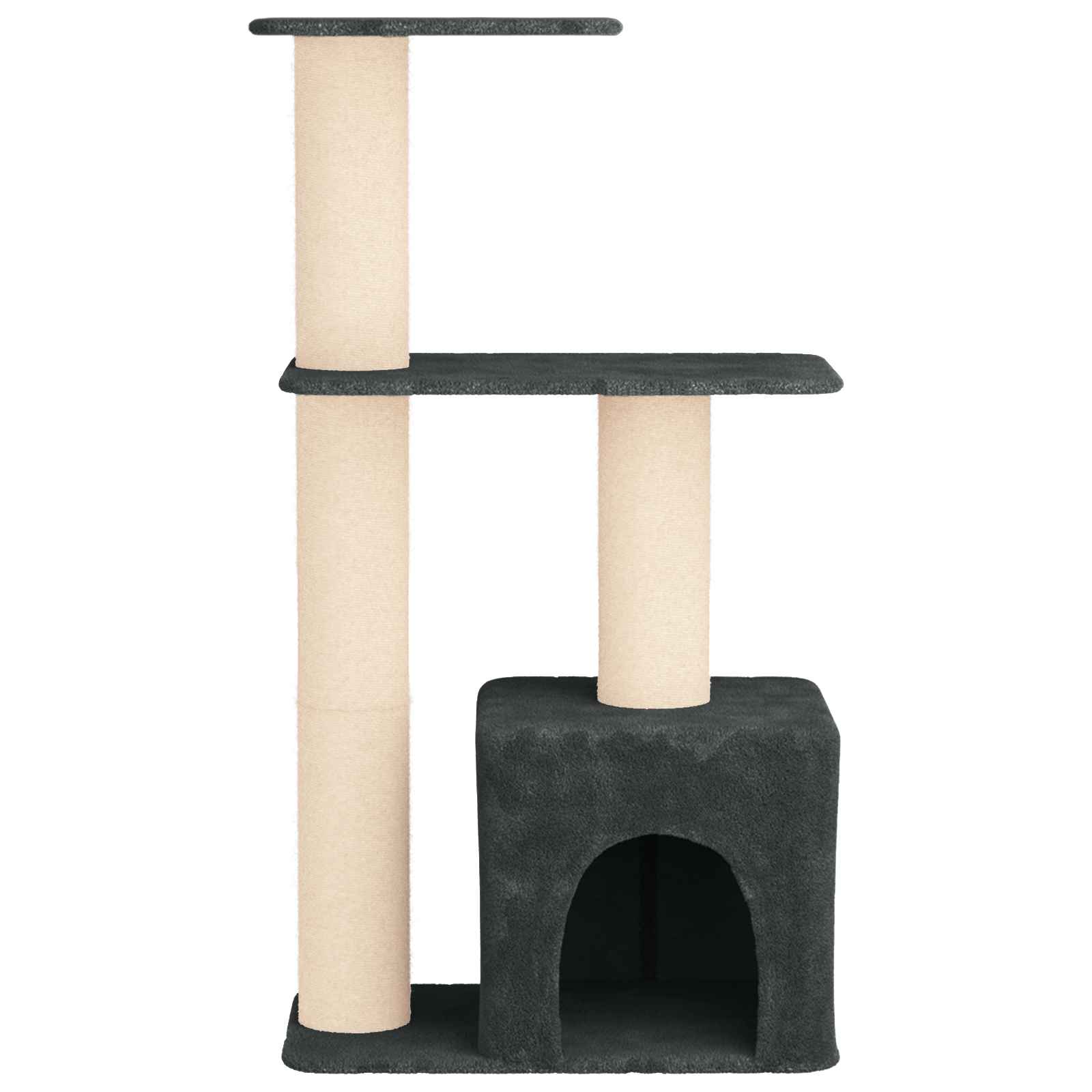 Katzennbaum mit Sisal-Kratzsäulen Dunkelgrau 133 cm
