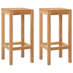 Barhocker 2 pcs Braun Massivholz Teak