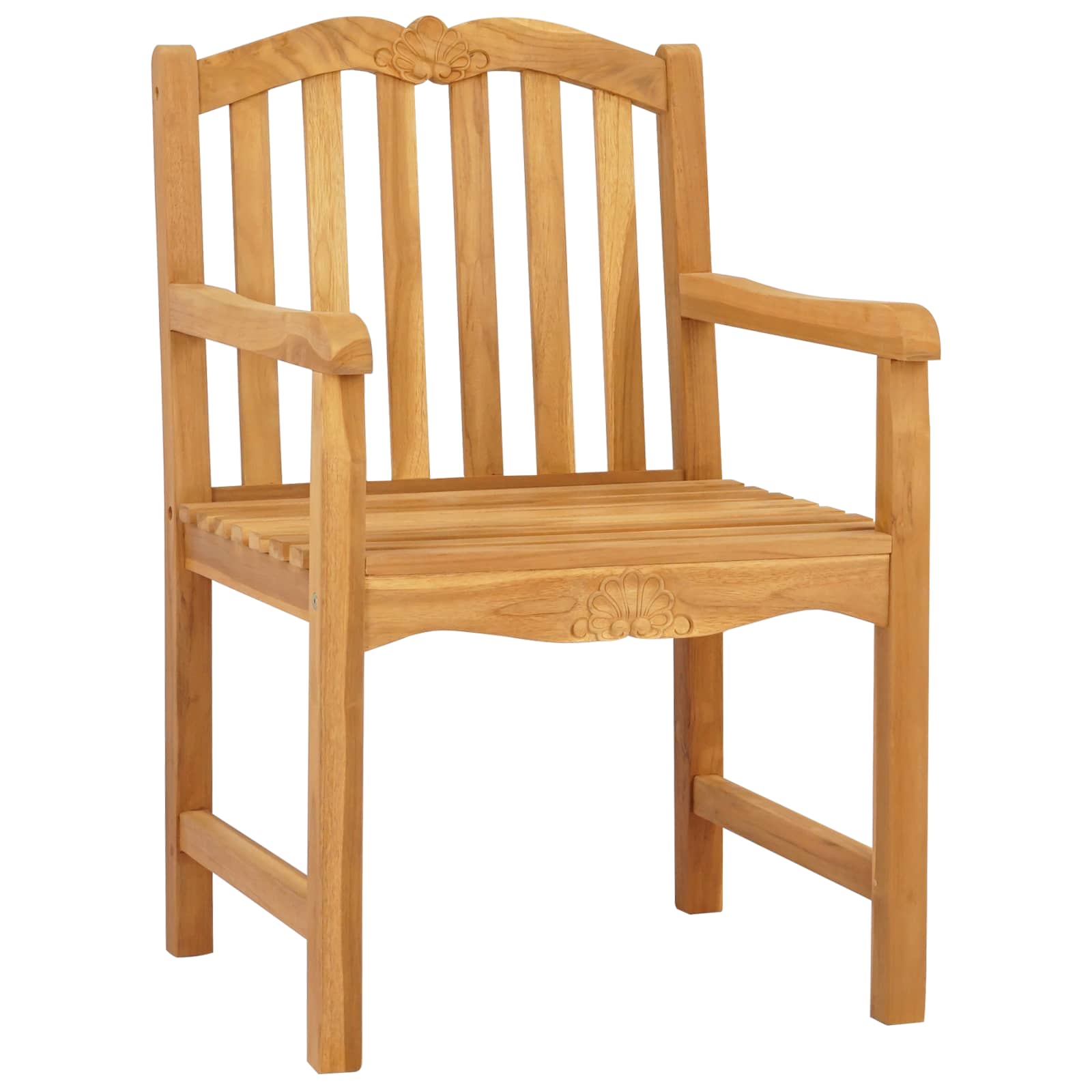 Gartenstuhl 2 pcs Natur 58 x 60 x 93 cm Massivholz Teak