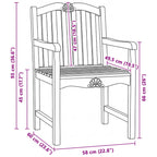Gartenstuhl 2 pcs Natur 58 x 60 x 93 cm Massivholz Teak