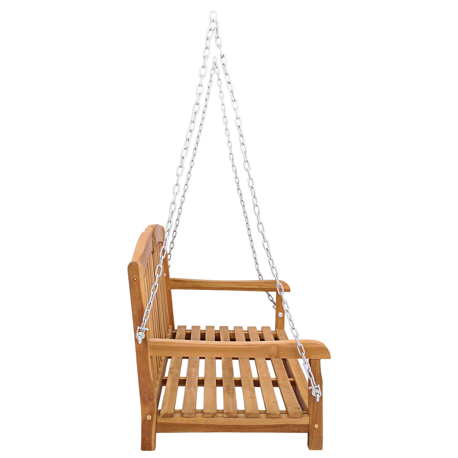 Schaukelbank Natur 114 x 60 x 60,5 cm Massivholz Teak