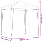 Party-Zelt 200 x 200 x 240 cm Hellgrau PE und Stahl