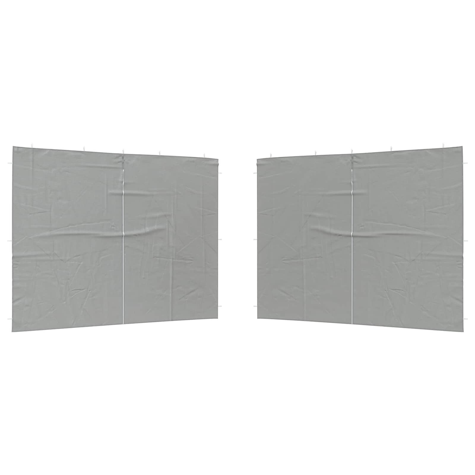 Party Zelt Seitenteil 2 pcs Hellgrau 400 x 195 cm PE und Stahl