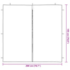 Party Zelt Seitenteil 2 pcs Rot 200 x 195 cm PE und Stahl