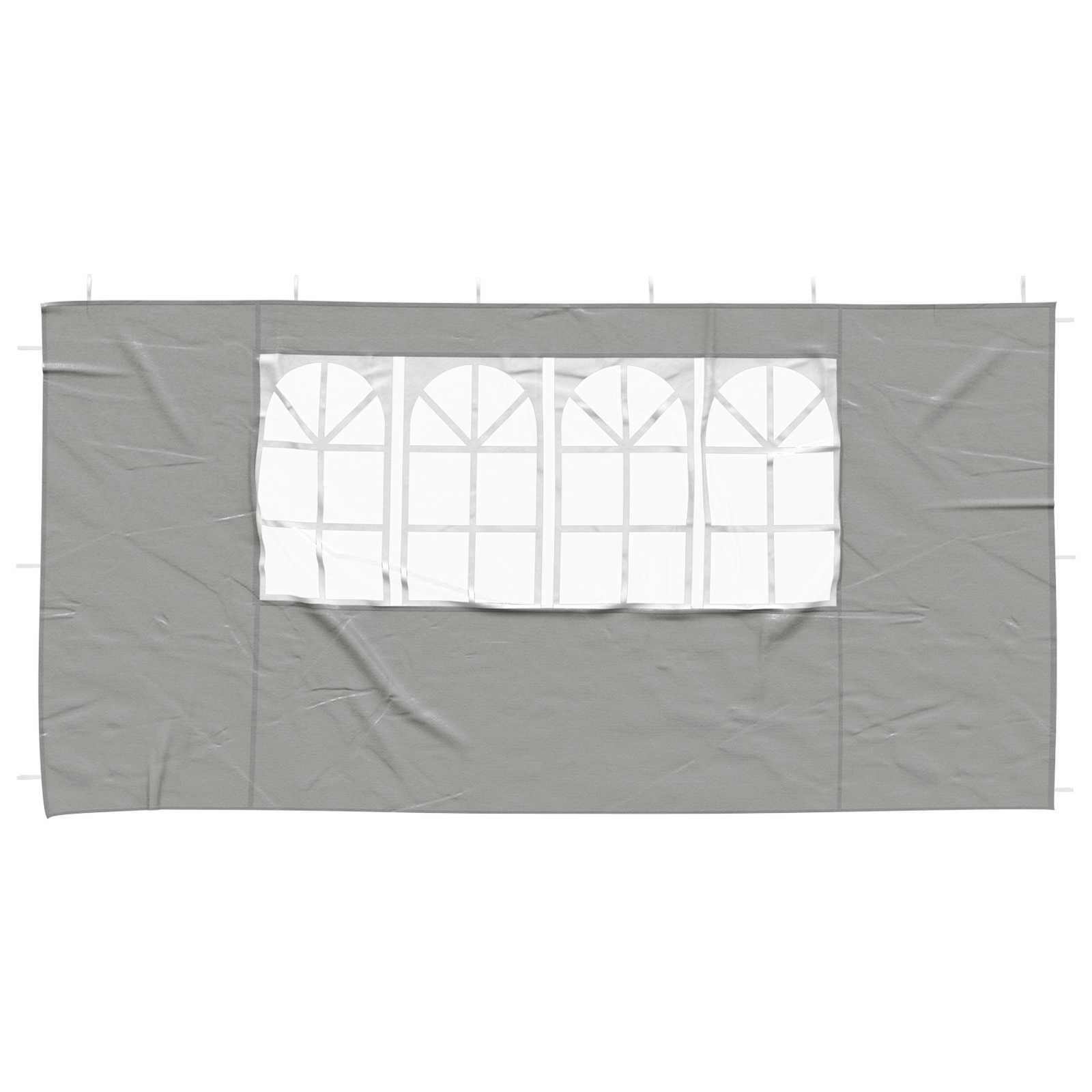 Party Zelt Seitenteil 2 pcs 400 x 195 cm Hellgrau PE und Stahl