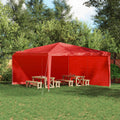 Party Zelt Seitenteil 2 pcs Rot 400 x 195 cm PE und Stahl