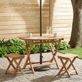Klappbarer Gartentisch Natur Ø 110 x 75 cm Teak-Massivholz