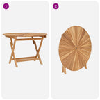 Klappbarer Gartentisch Natur Ø 110 x 75 cm Teak-Massivholz