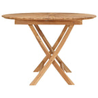 Klappbarer Gartentisch Natur Ø 110 x 75 cm Teak-Massivholz