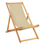 Liegestuhl Beige Massivholz Teak