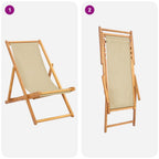 Liegestuhl Beige Massivholz Teak