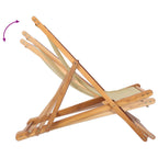 Liegestuhl Beige Massivholz Teak