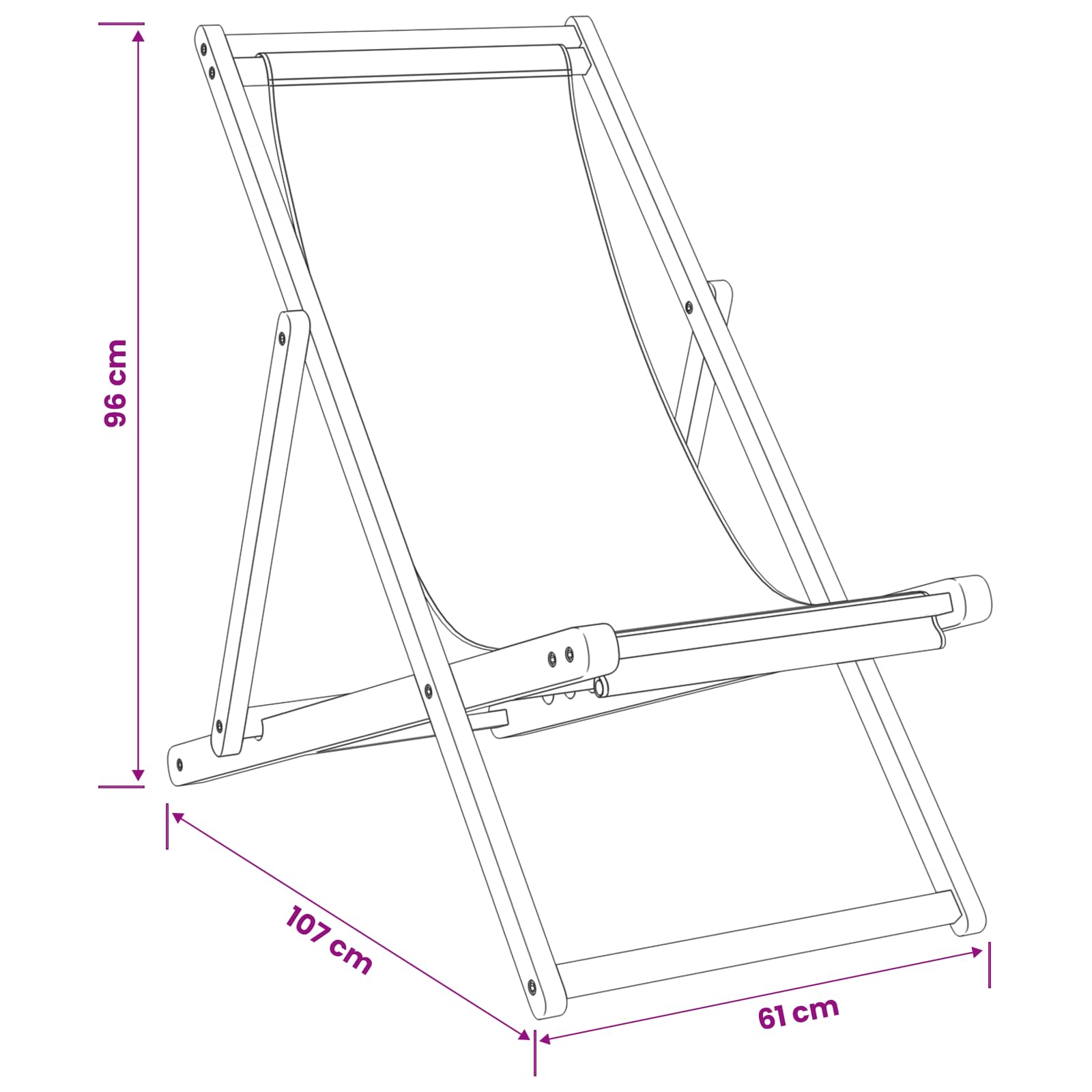 Liegestuhl Beige Massivholz Teak