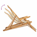 Liegestuhl Beige Massivholz Teak