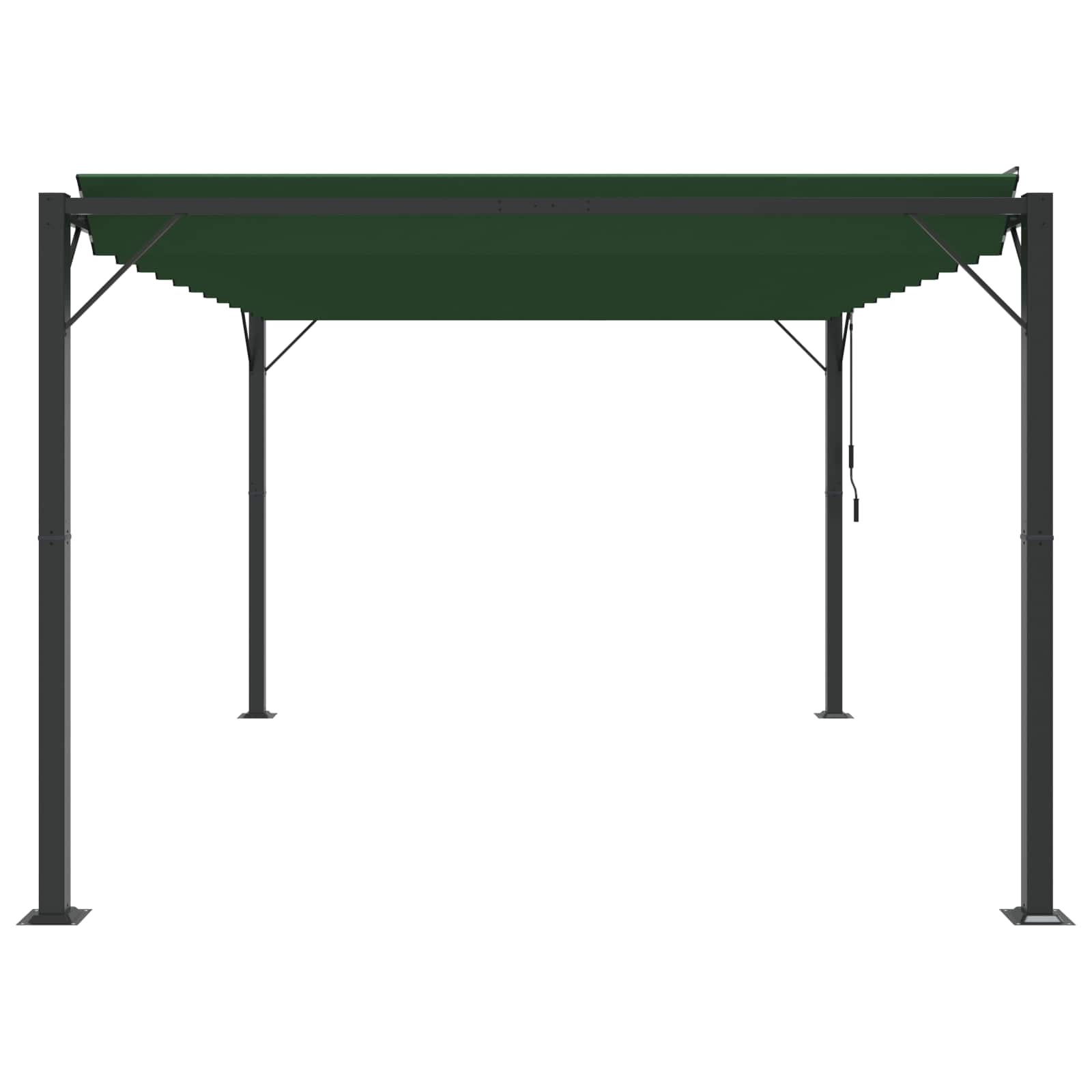 Gazebo mit Lamellen-Dach Grün 3 x 4 x 2,14 m