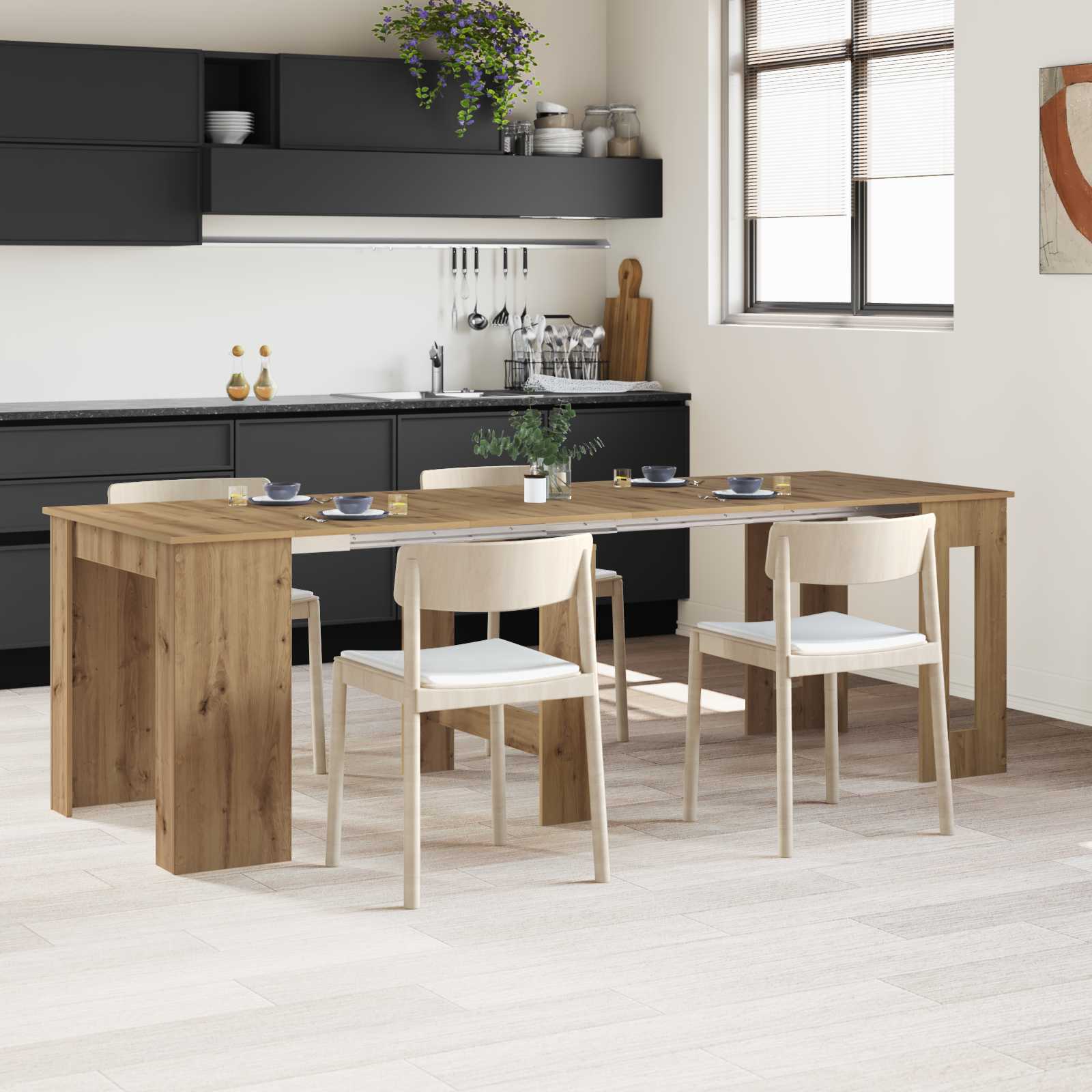 Esstisch 240 x 85 x 75 cm Holzwerkstoff Artisan-Eiche