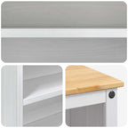 Küchentrolley 2 pcs Weiß und Honigwachs 112 x 77 x 91,5 cm