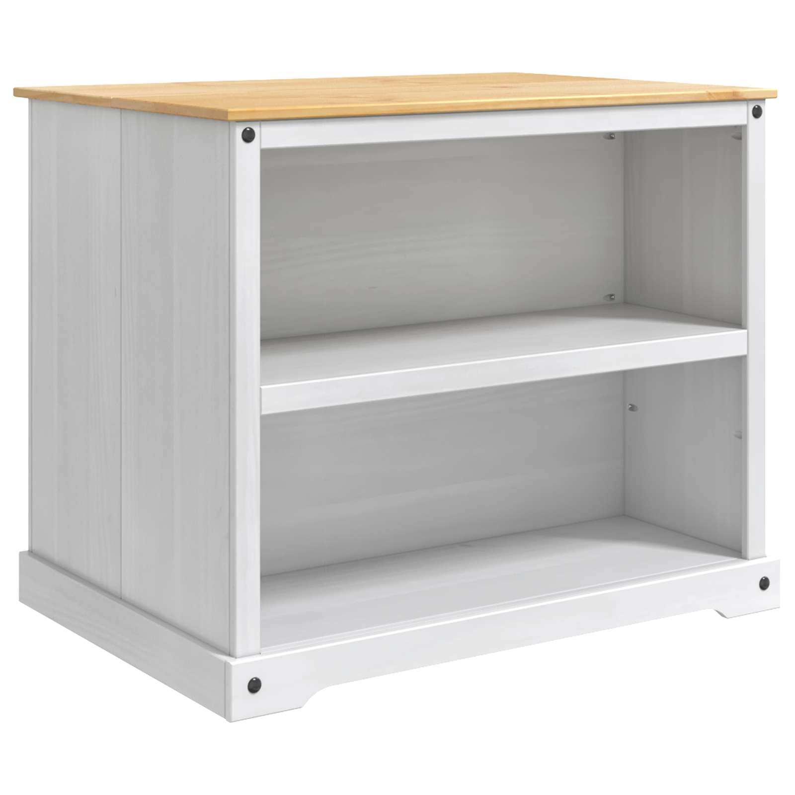 Küchentrolley 2 pcs Weiß und Honigwachs 112 x 77 x 91,5 cm