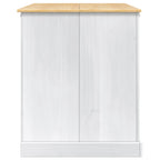 Küchentrolley 2 pcs Weiß und Honigwachs 112 x 77 x 91,5 cm