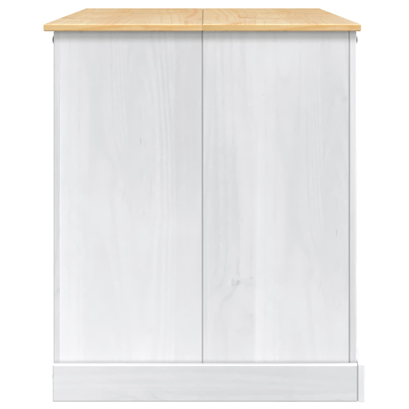 Küchentrolley 2 pcs Weiß und Honigwachs 112 x 77 x 91,5 cm