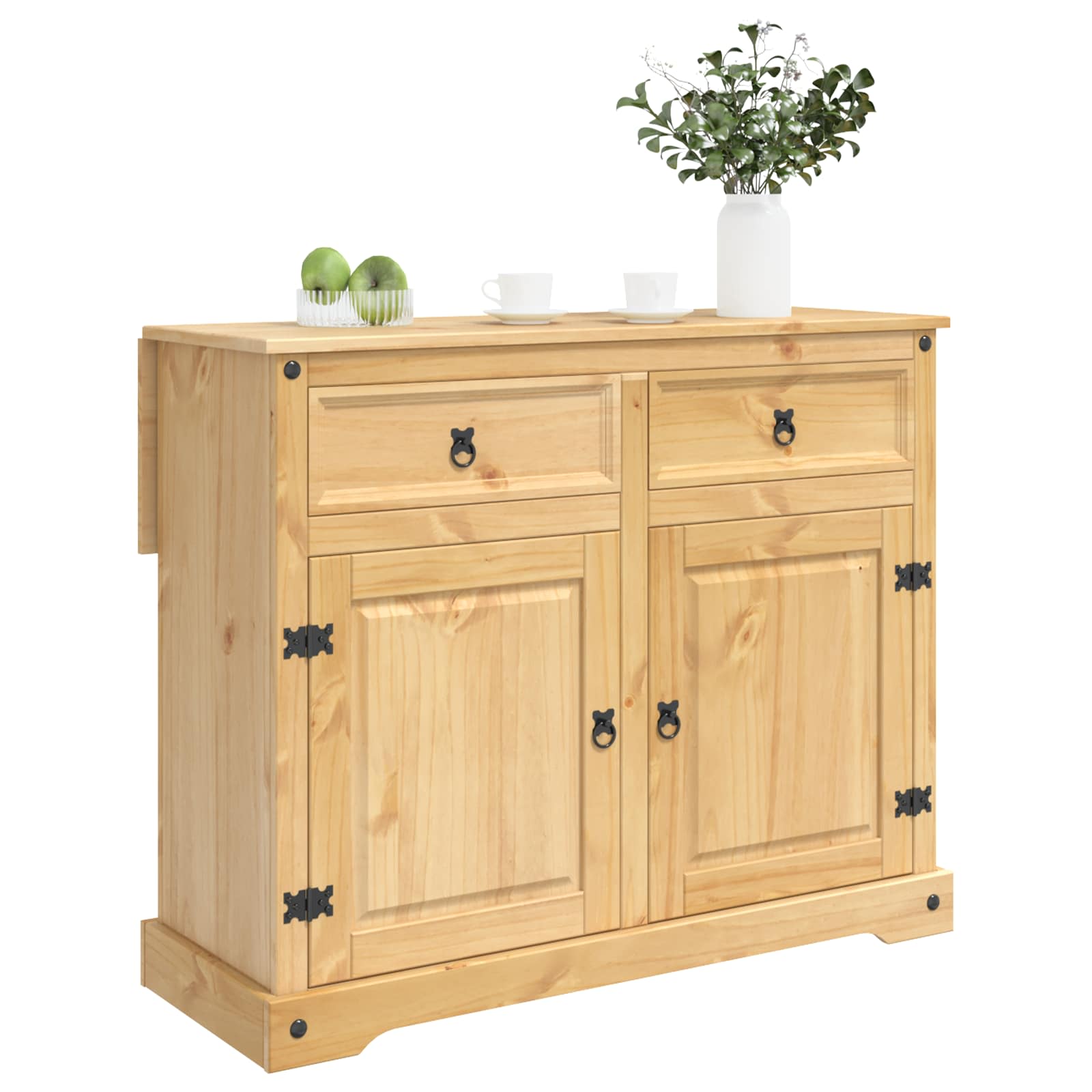 Küchentrolley 2 pcs Honigwachs 112 x 70 x 91,5 cm Massiv-Kiefer