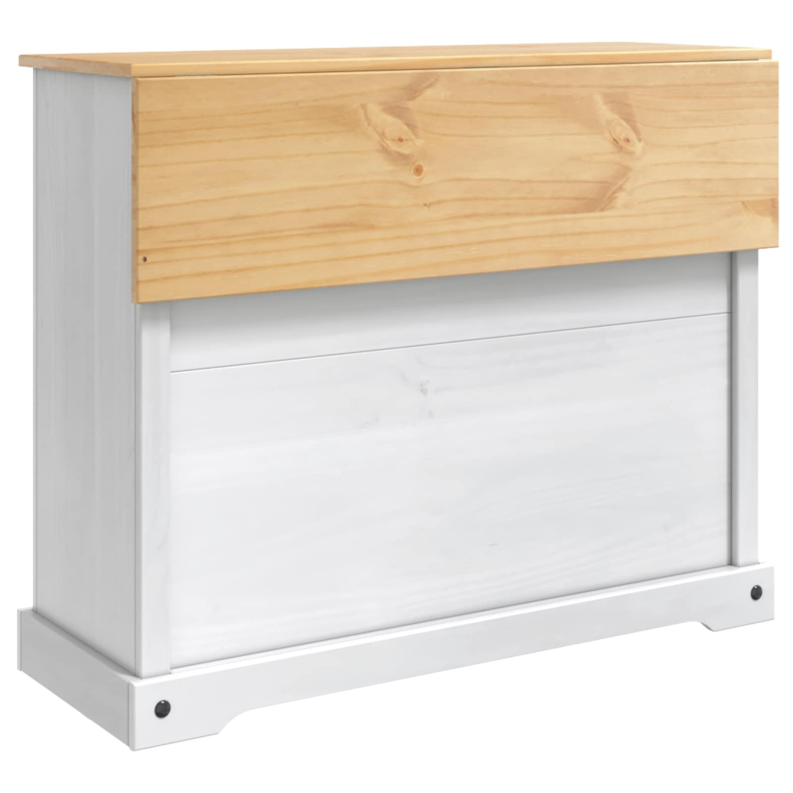Küchentrolley 2 pcs Weiß und Honigwachs 112 x 70 x 91,5 cm