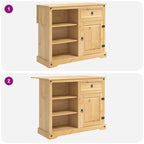 Küchentrolley 2 pcs Honigwachs 112 x 70 x 91,5 cm Massiv-Kiefer