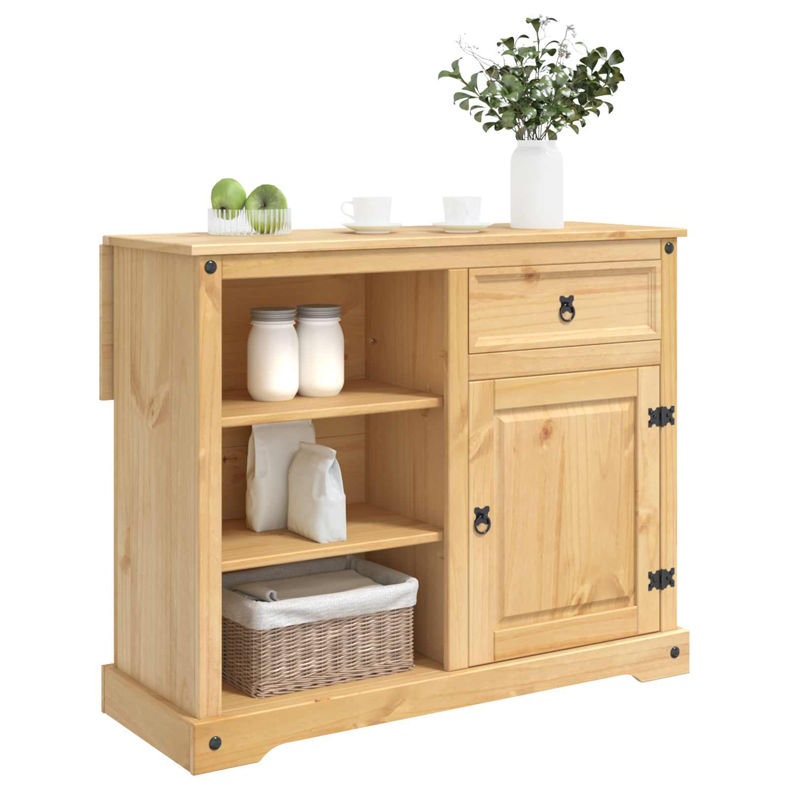 Küchentrolley 2 pcs Honigwachs 112 x 70 x 91,5 cm Massiv-Kiefer