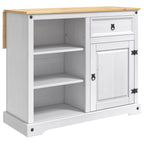 Küchentrolley 2 pcs Weiß und Honigwachs 112 x 70 x 91,5 cm