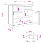 Küchentrolley 2 pcs Weiß und Honigwachs 112 x 70 x 91,5 cm
