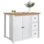 Küchentrolley PANAMA 2 pcs Weiß und Honigwachs 112 x 77 x 90 cm