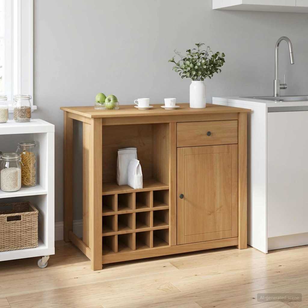Küchentrolley mit Tür PANAMA 2 pcs Honigwachs 112 x 77 x 90 cm