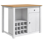 Küchentrolley PANAMA 2 pcs Weiß und Honigwachs 112 x 77 x 90 cm