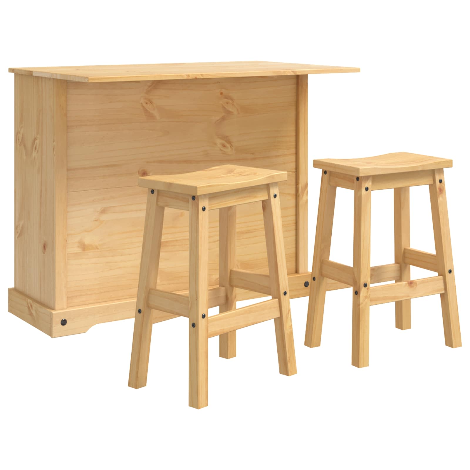 Küchenaufbewahrung mit Speicher 2 pcs Honigwachs Massiv-Kiefer