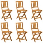 Außen Bistro-Stühle 6 pcs Natur Massivholz Akazie
