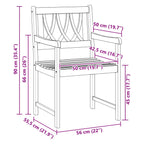 Bank Outdoor 8 pcs Natur 56 x 55,5 x 90 cm Massivholz Akazie
