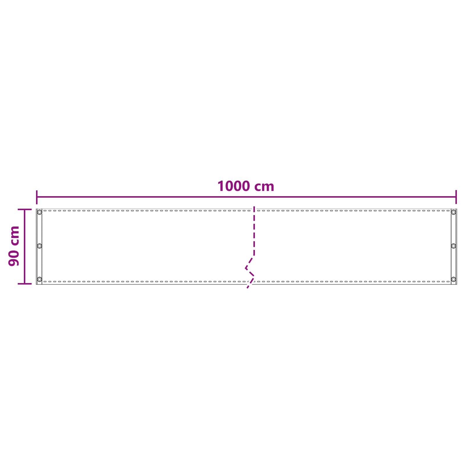Balkonsichtschutz Dunkelgrün 90 x 1000 cm HDPE und Aluminium