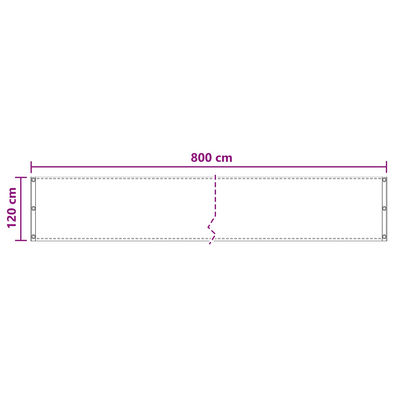 Balkonsichtschutz Dunkelgrün 120 x 800 cm HDPE und Aluminium