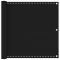 Balkonsichtschutz Schwarz 75 x 1000 cm HDPE und Aluminium