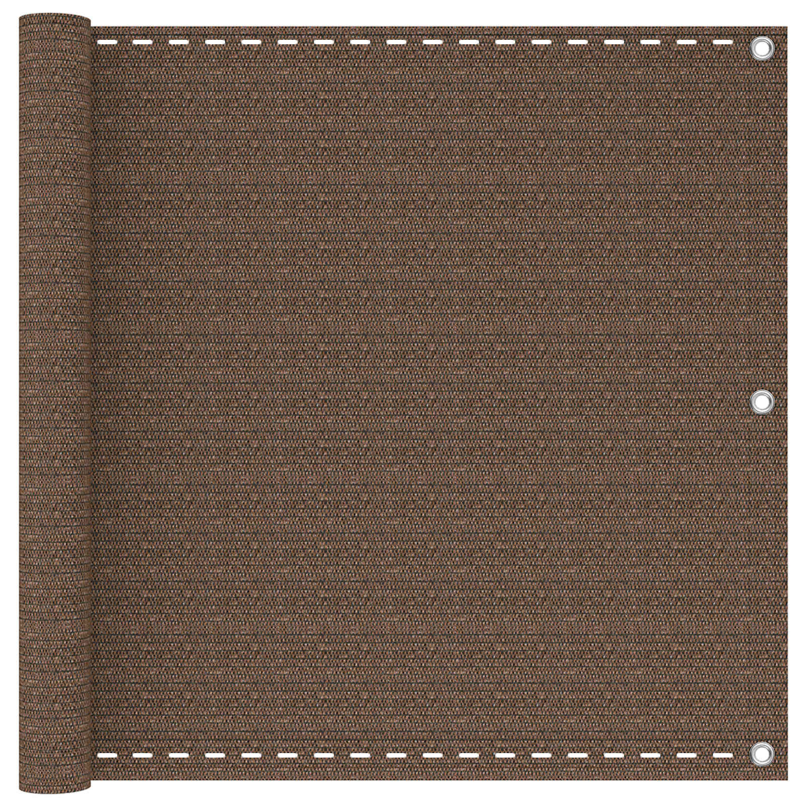 Balkonsichtschutz Braun 75 x 1200 cm HDPE und Aluminium