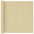 Balkonsichtschutz Beige 75 x 700 cm HDPE und Aluminium