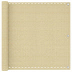Balkonsichtschutz Beige 75 x 1000 cm HDPE und Aluminium