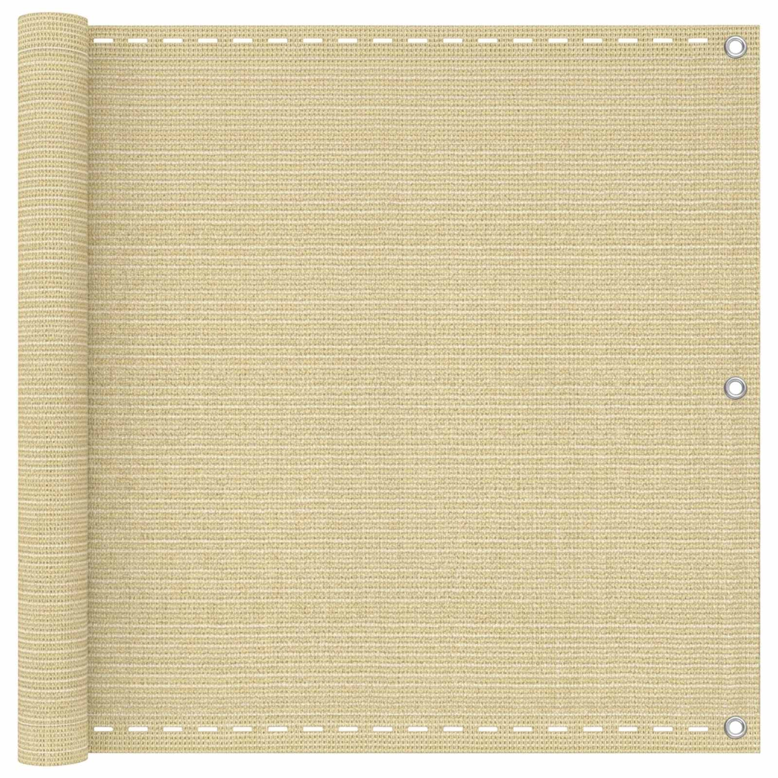 Balkonsichtschutz Beige 90 x 800 cm HDPE und Aluminium