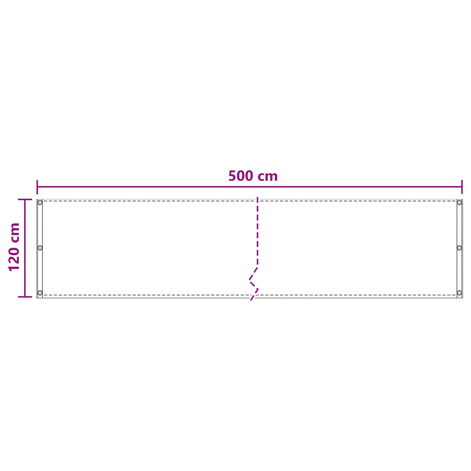 Balkonsichtschutz Sand 120 x 500 cm HDPE und Aluminium