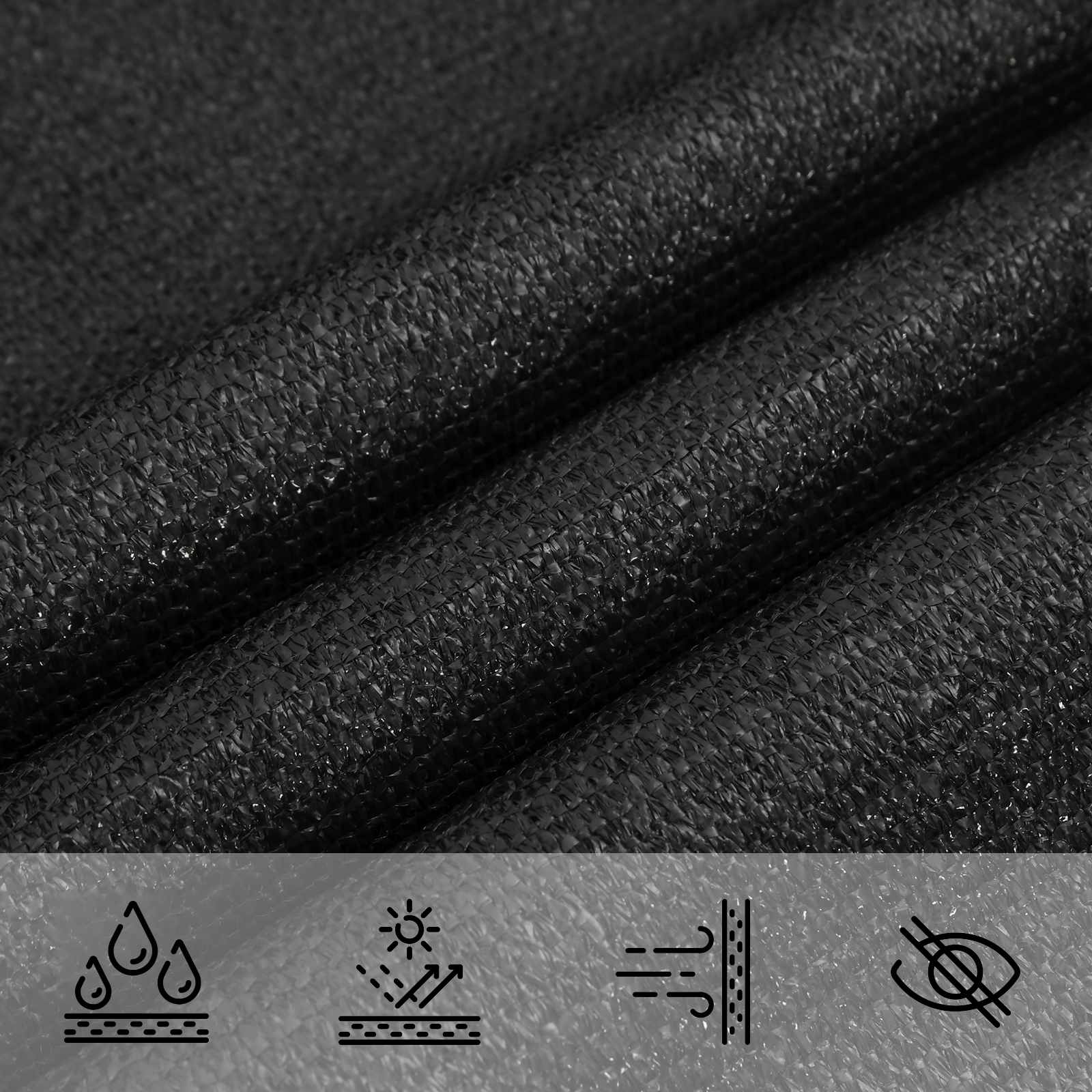 Sonnensegel Schwarz 2 x 6 m HDPE