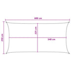 Sonnensegel Schwarz 2,5 x 6 m HDPE