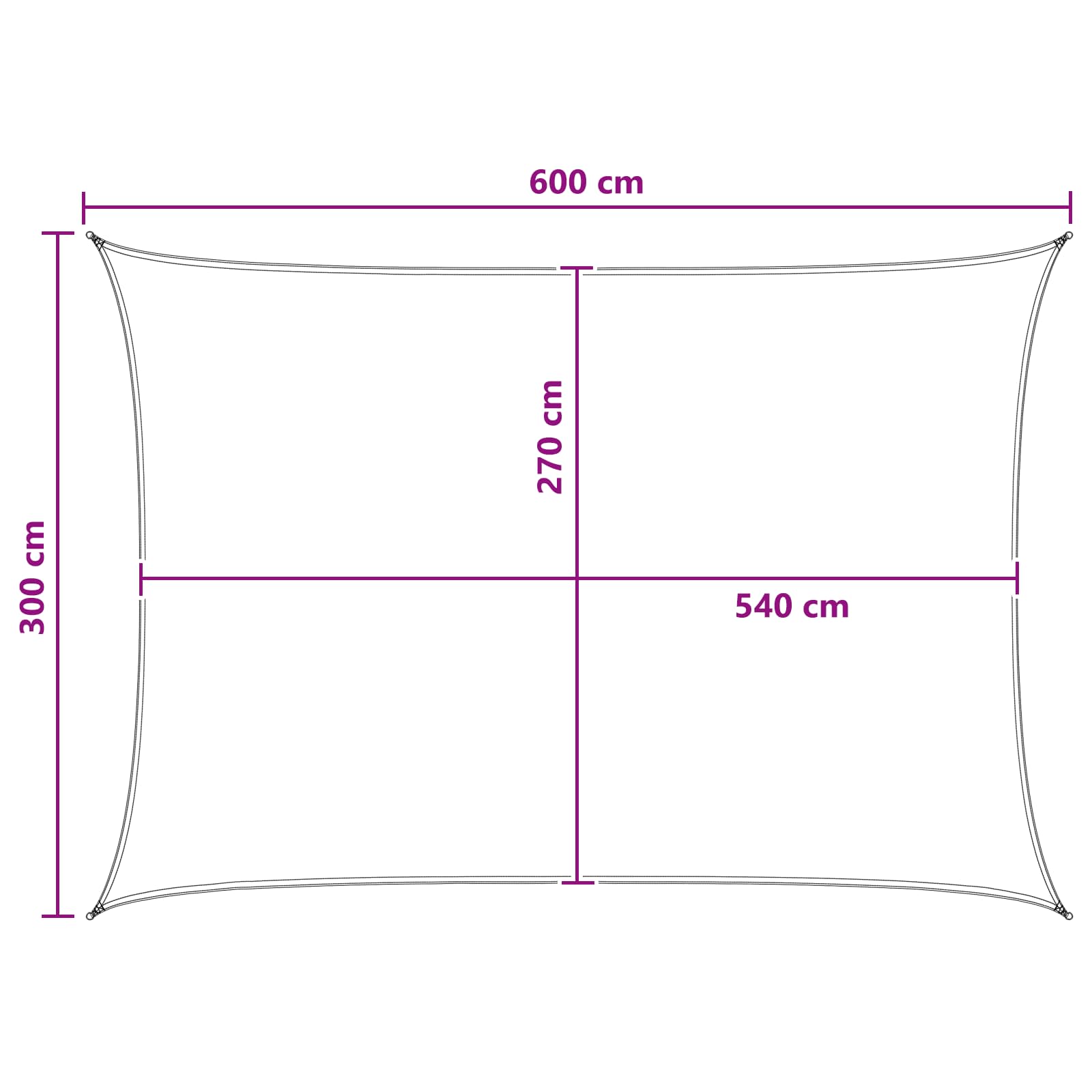 Sonnensegel Anthrazit und Weiß 3 x 6 m HDPE