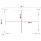 Sonnensegel Anthrazit und Weiß 3,5 x 5 m HDPE